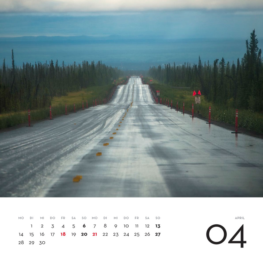 April: Highway No. 1, Alaska, USA (Aug. 2013)