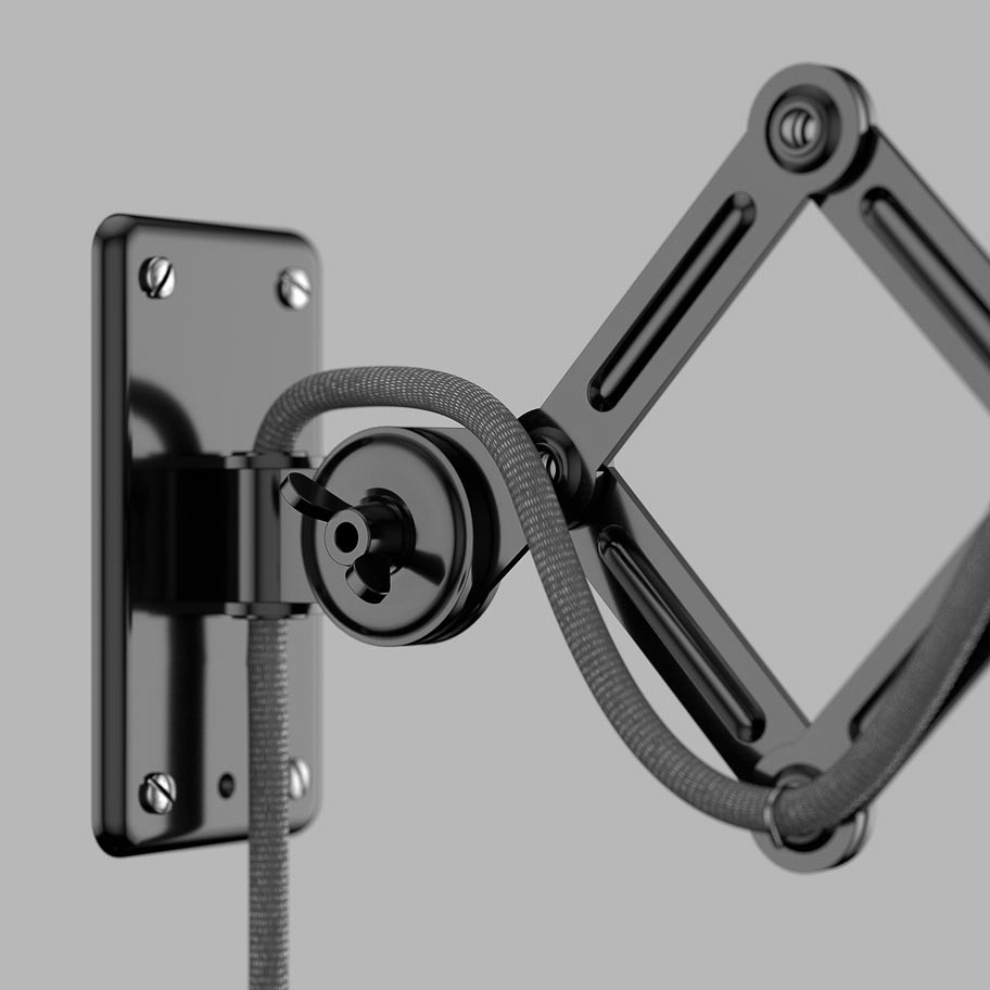 Kaiser Idell Scherenlampe, detail.